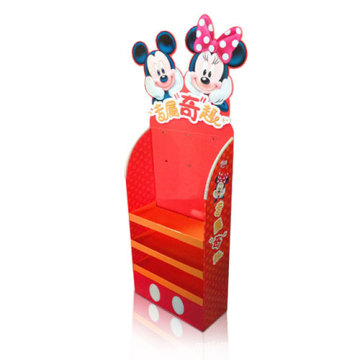 Pop Cardboard Display Stand, Store Paper Display Shelf with Hooks